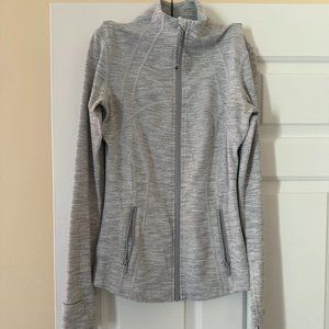 Women's Lululemon Define Jacket, Small, White/Gray/Heathered Blue Stripe